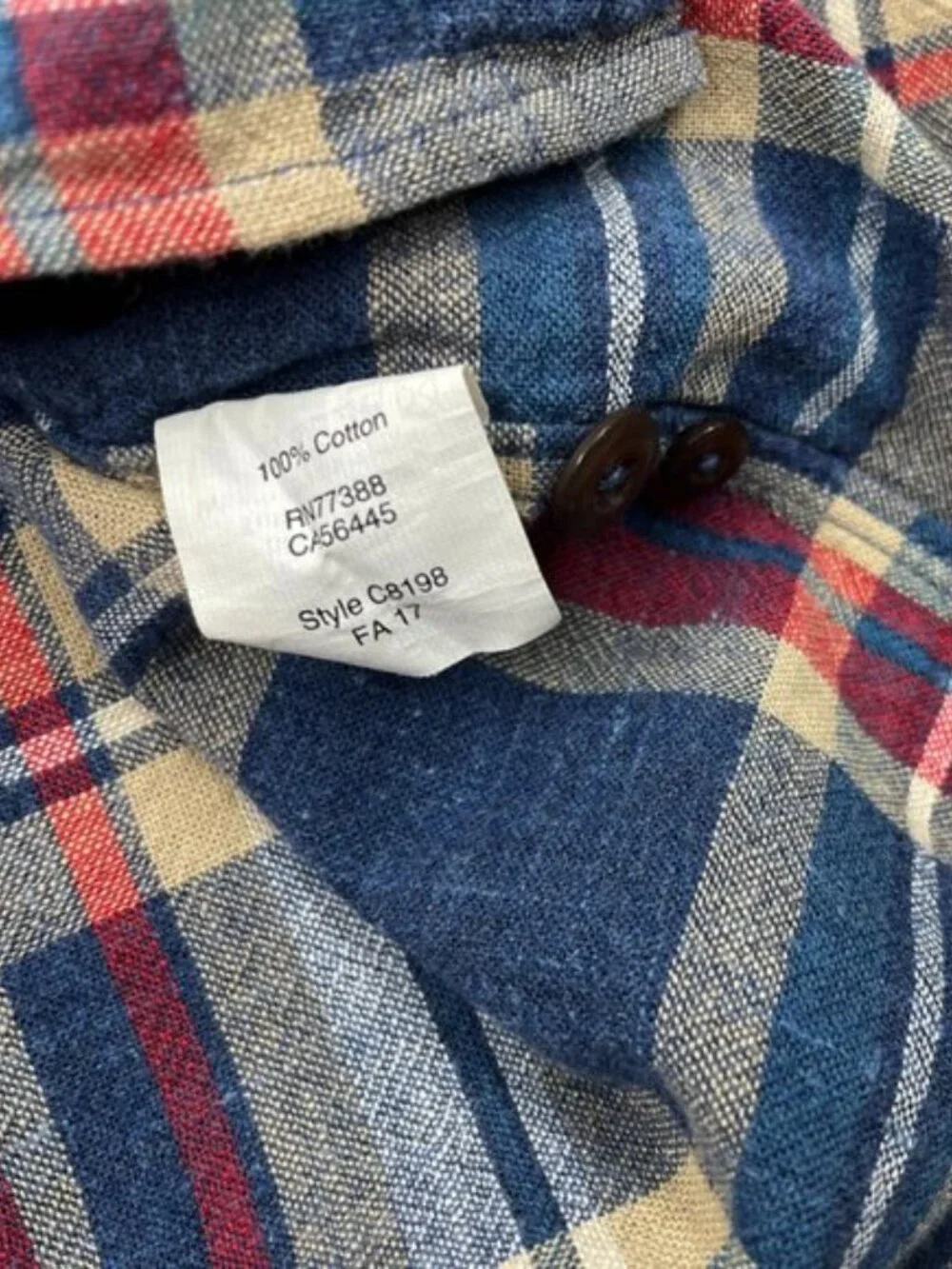 J. Crew Slim Plaid Cotton Button Down Red Blue Casual Dress Shirt Men's M